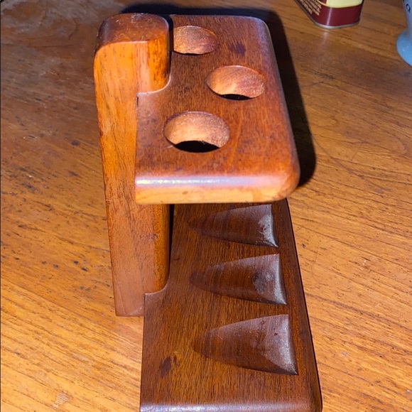 VTG Duk-it McDonald walnut 3 slot pipe stand - Picture 3 of 8